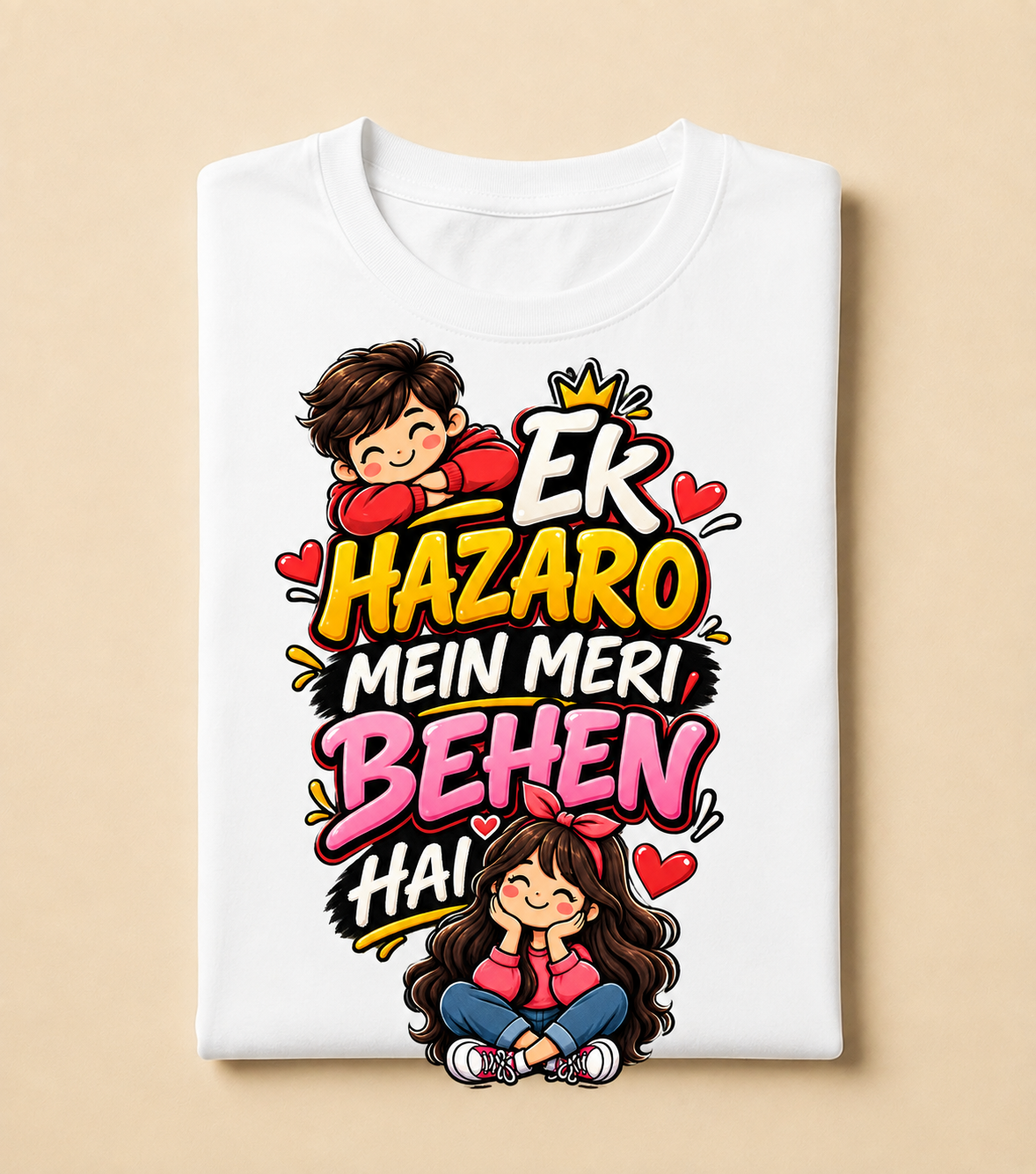 Ek Hazaro Mein Meri Behen Hai – Raksha Bandhan Special T-Shirt Unisex Standard Crew T-Shirt