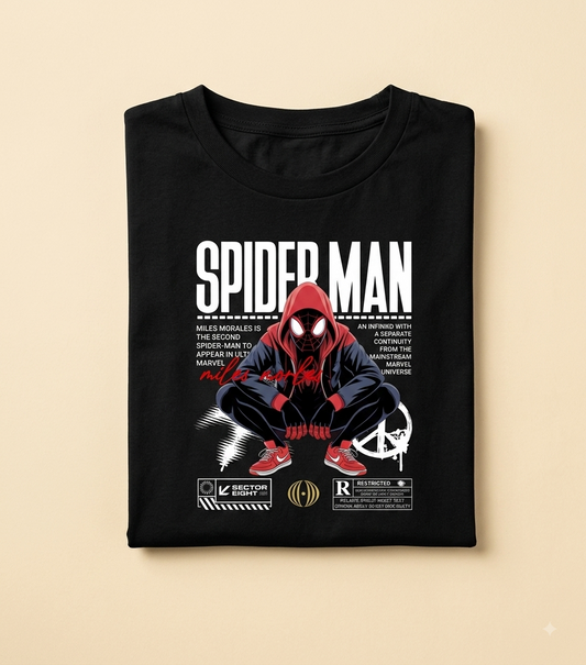 Black Spider-Man Inspired Graphic Oversized T-Shirt | Premium Streetwear Tee for Men & Women