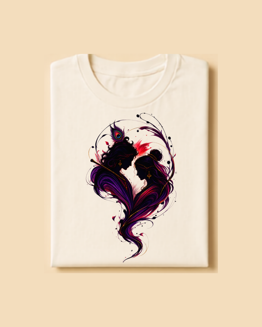 Divine Love  Radhakrishnna Graphic T-Shirt – Premium Oversized Style