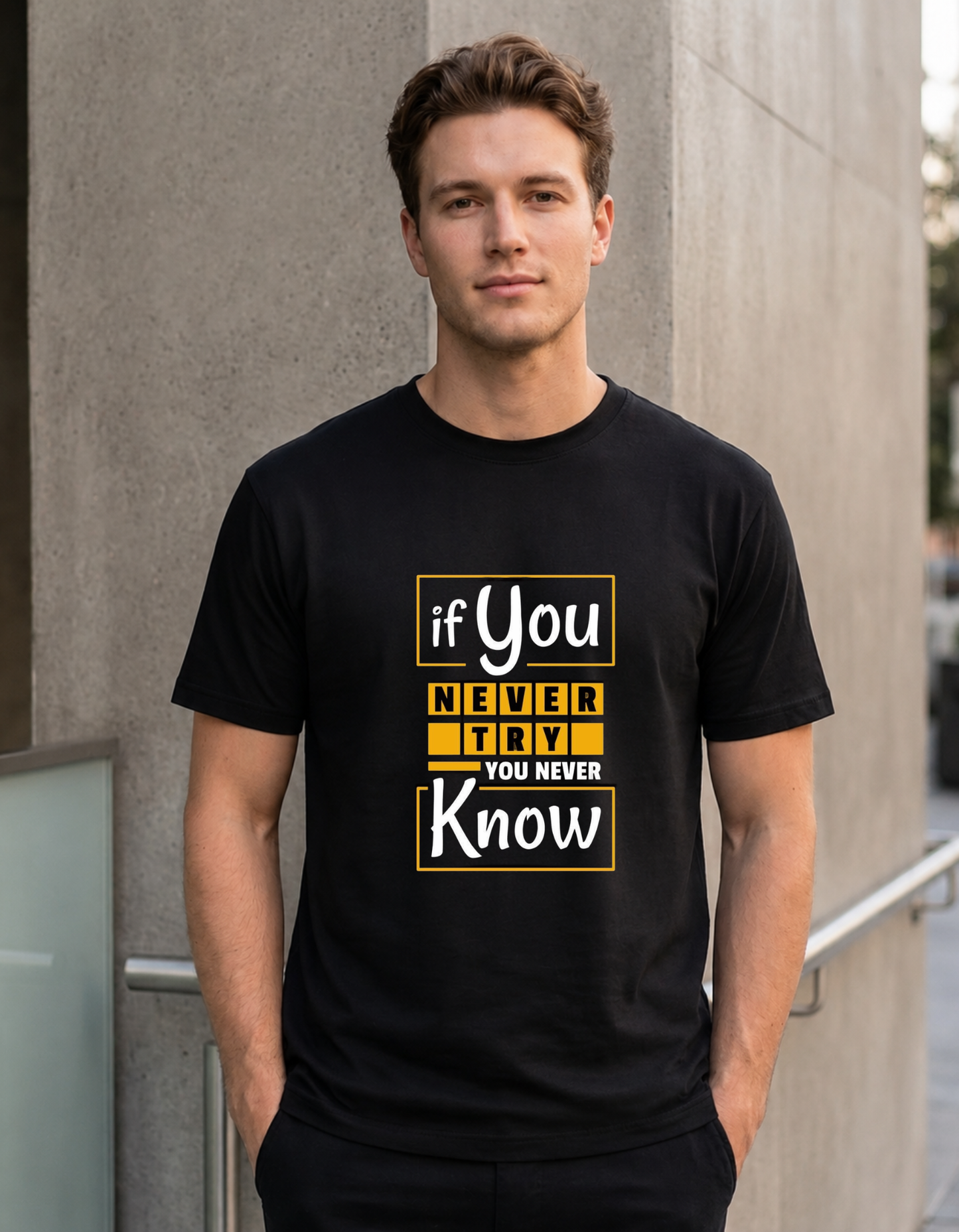 If You Never Try, You’ll Never Know – Motivational Graphic T-Shirt