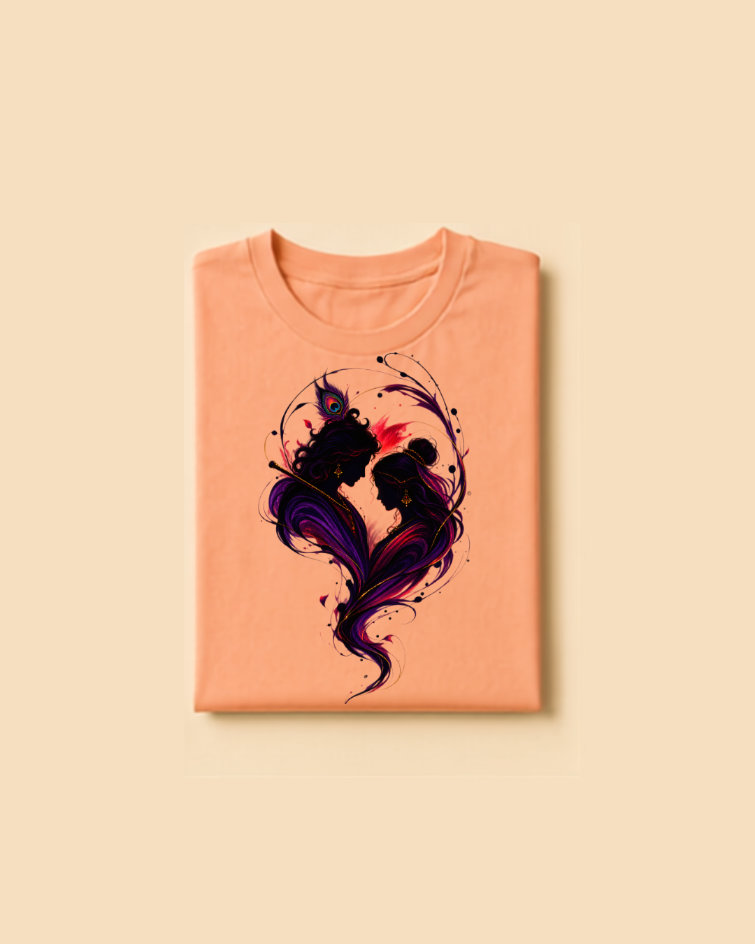 Divine Love  Radhakrishnna Graphic T-Shirt – Premium Oversized Style