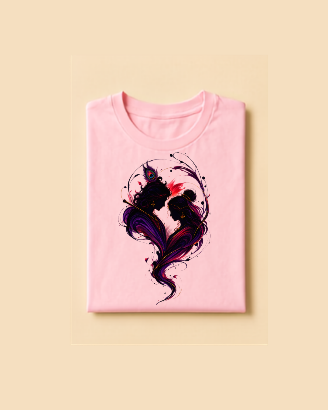 Divine Love  Radhakrishnna Graphic T-Shirt – Premium Oversized Style