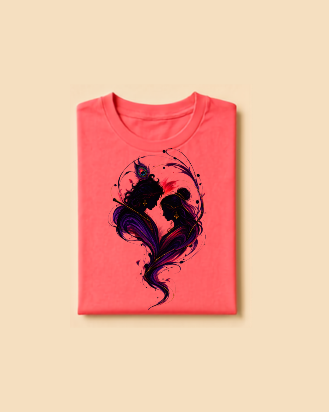 Divine Love  Radhakrishnna Graphic T-Shirt – Premium Oversized Style