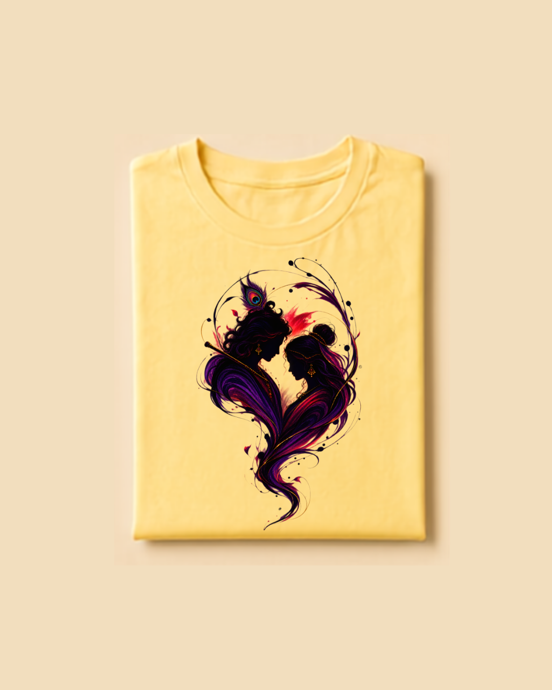 Divine Love  Radhakrishnna Graphic T-Shirt – Premium Oversized Style